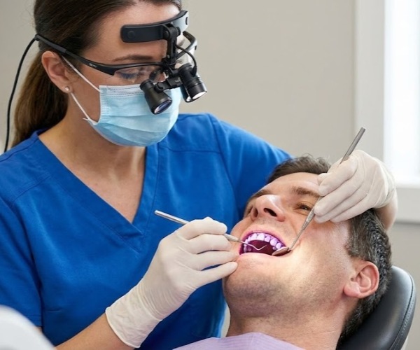 Dental Professional Examining Patient