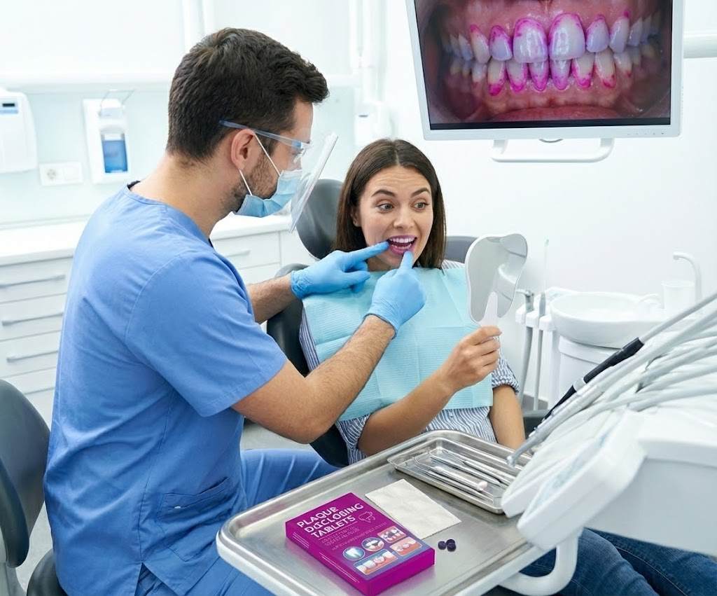 Dentist Examining Patient in Modern Clinic